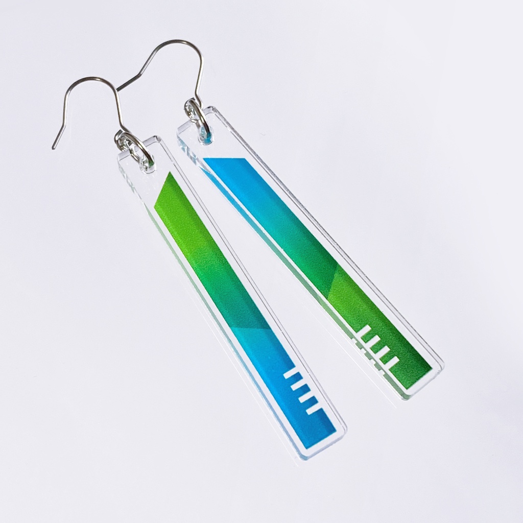 【hourglass/green】ピアス・イヤリング|アクリルアクセサリー|||モード系|ユニーク|個性的|ストリート系|メンズ|スティック|揺れる|緑|スタイリッシュ