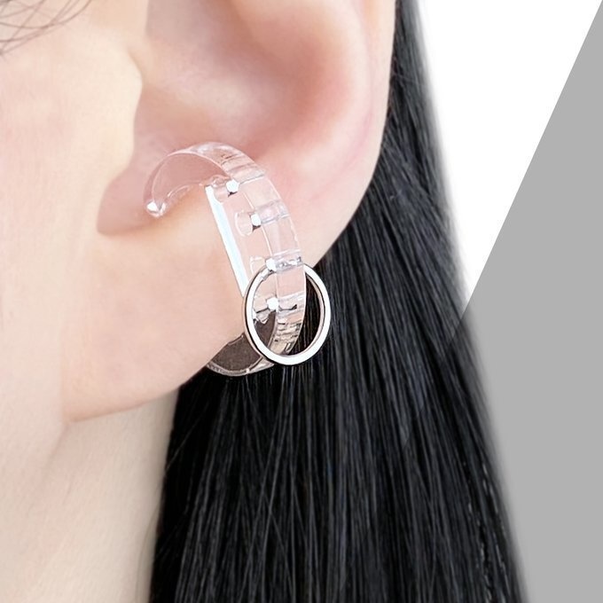 【Russian roulette_purple】イヤカフ|アクリルアクセサリー||ユニーク|個性的|メンズ|かっこいい|丸|ストリート系|紫