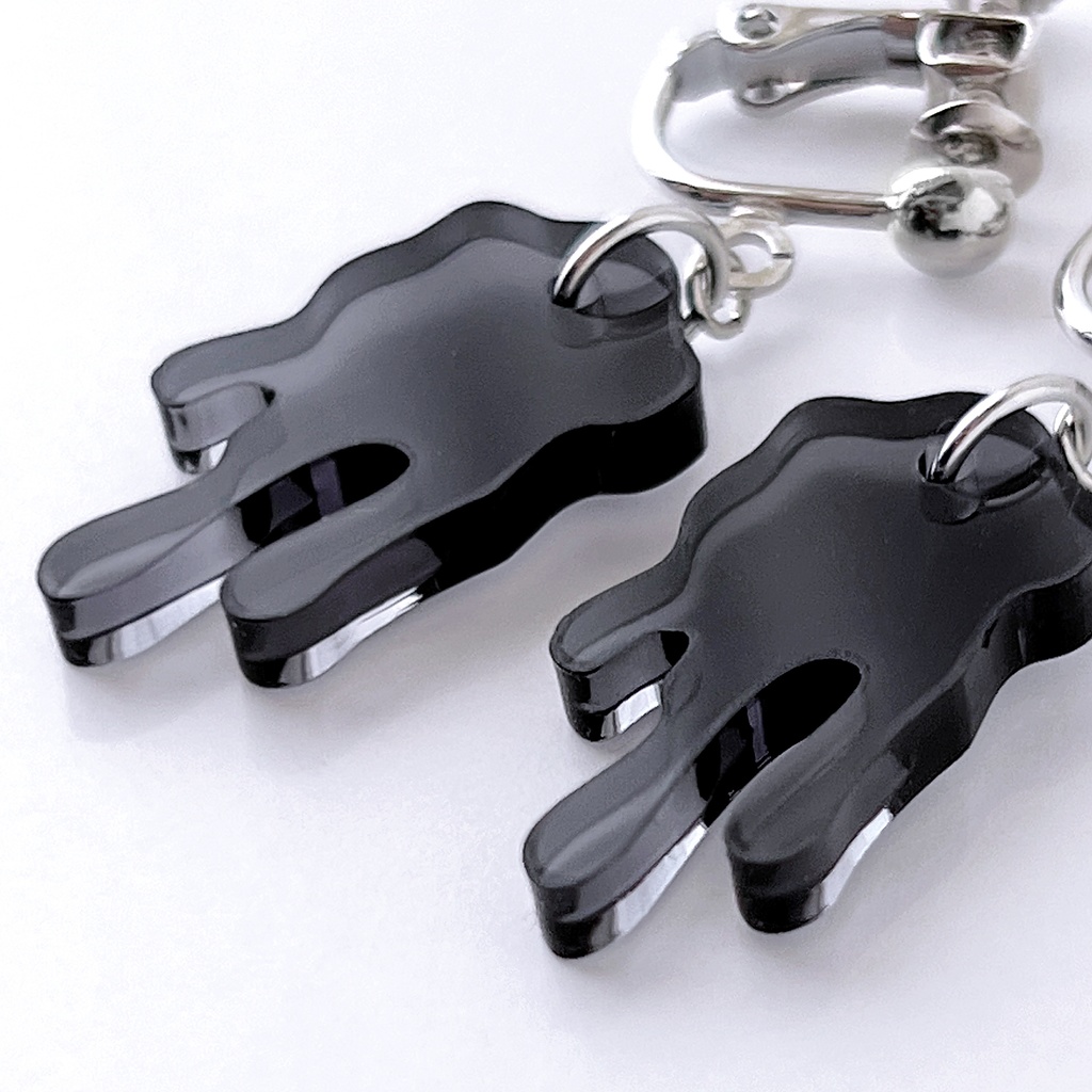 【melt black】ピアス・イヤリング|||アクリルアクセサリー|メンズ|きらきら|ブラック|黒|夏|揺れる|透明