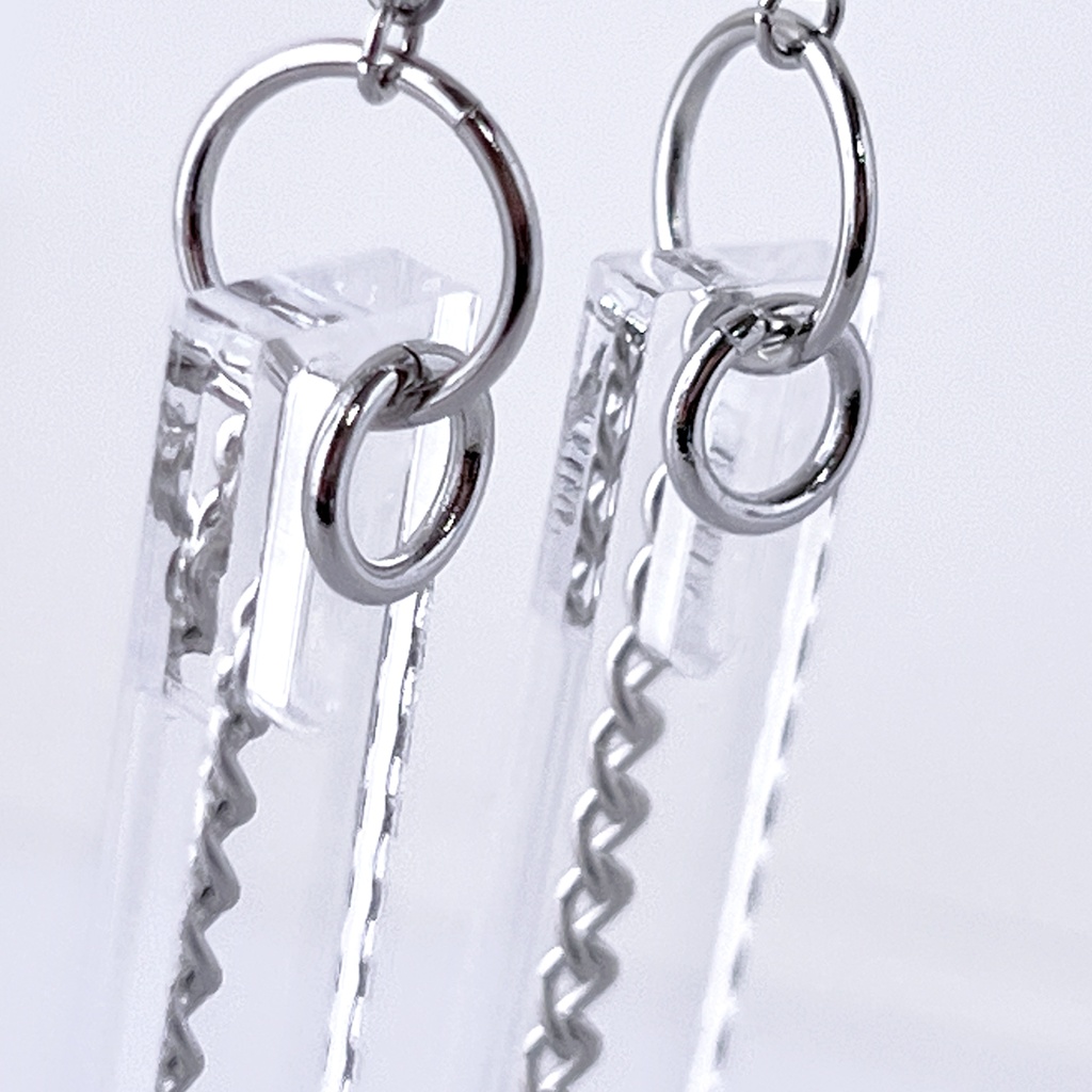 【stick】ピアス・イヤリング|アクリルアクセサリー|||ユニーク|ストリート系|揺れる|シンプル|メンズ|モード系|クリア|フェイクピアス|チェーン