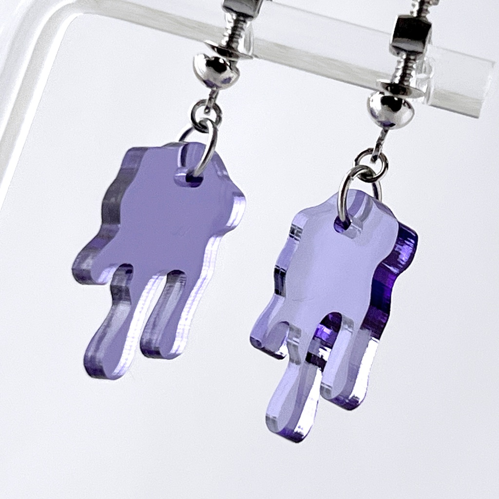 【melt purple】ピアス・イヤリング|||アクリルアクセサリー|メルト|メンズ|きらきら|紫|ブルー|夏|揺れる|透明|パープル|ジェンダーレス|軽い|小さい