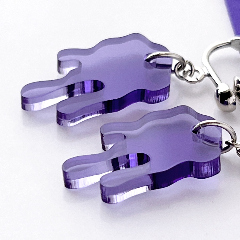 【melt purple】ピアス・イヤリング|||アクリルアクセサリー|メルト|メンズ|きらきら|紫|ブルー|夏|揺れる|透明|パープル|ジェンダーレス|軽い|小さい