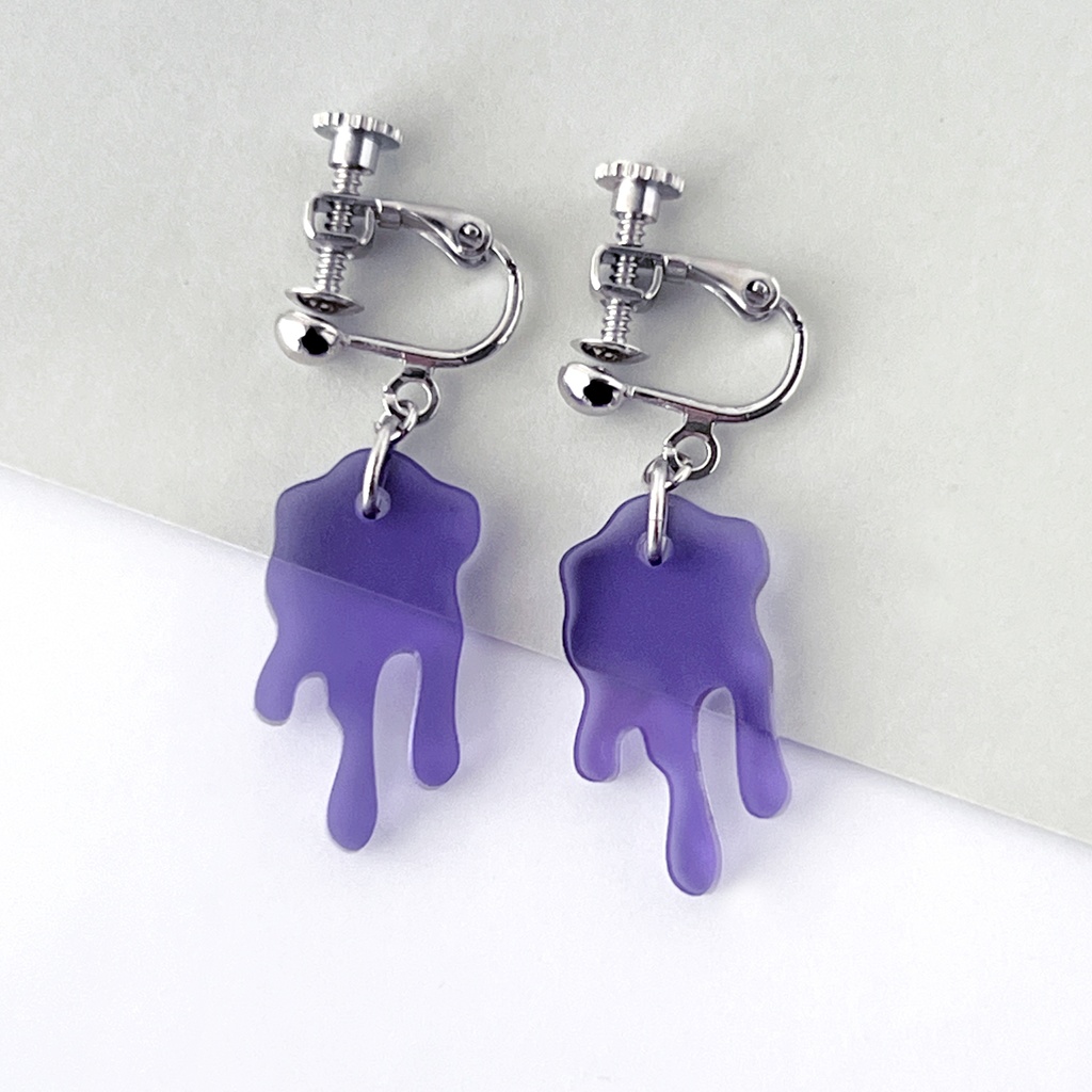【melt purple】ピアス・イヤリング|||アクリルアクセサリー|メルト|メンズ|きらきら|紫|ブルー|夏|揺れる|透明|パープル|ジェンダーレス|軽い|小さい