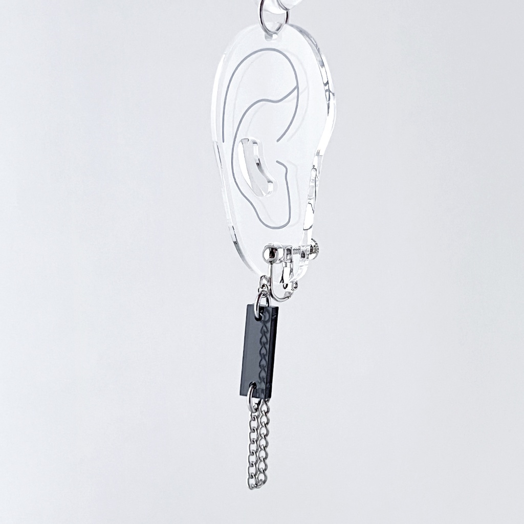 【Modern Mosaic_black】ピアス・イヤリング|アクリルアクセサリー|||シンプル|ユニーク|メンズ|クリア|ユニセックス|モード系|ストリート系|チェーン