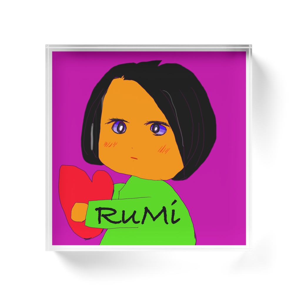 6363自作RuMi LINEアイコンアクリルブロック