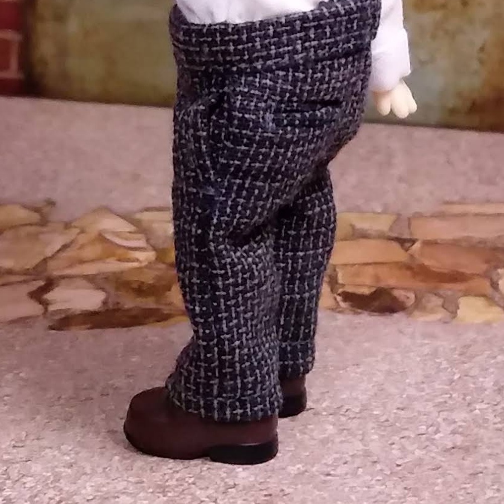 チェック織り柄スラックス