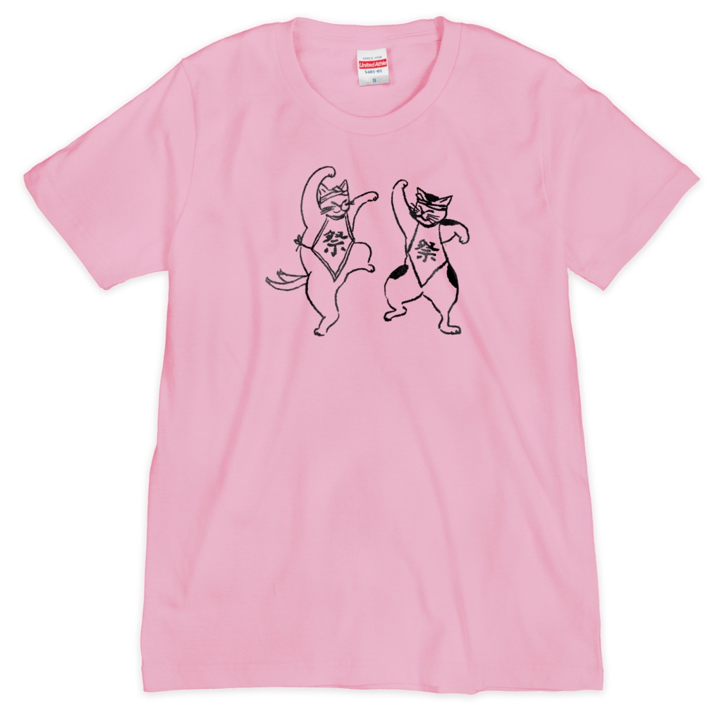 猫祭りシルクスクリーンTシャツ