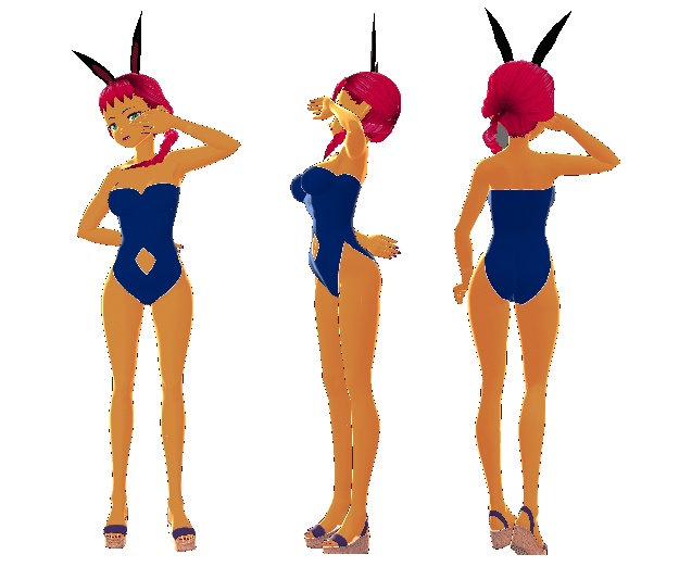 Blue Swimsuit w/Pareo (VRoid Beta)