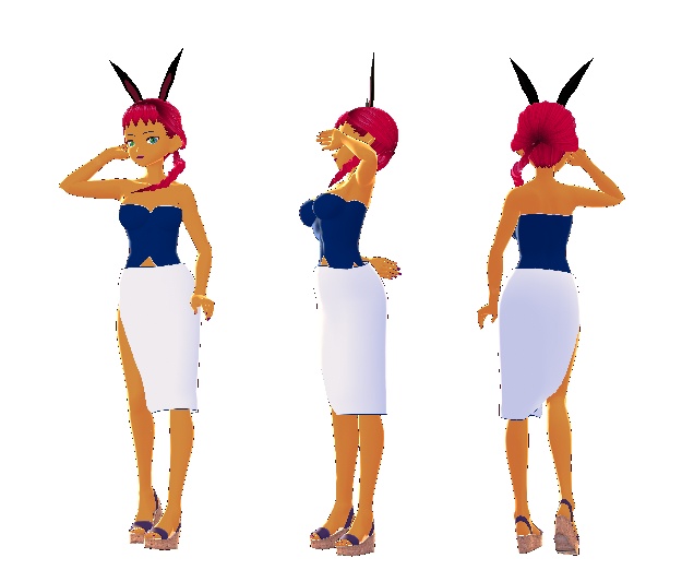 Blue Swimsuit w/Pareo (VRoid Beta)