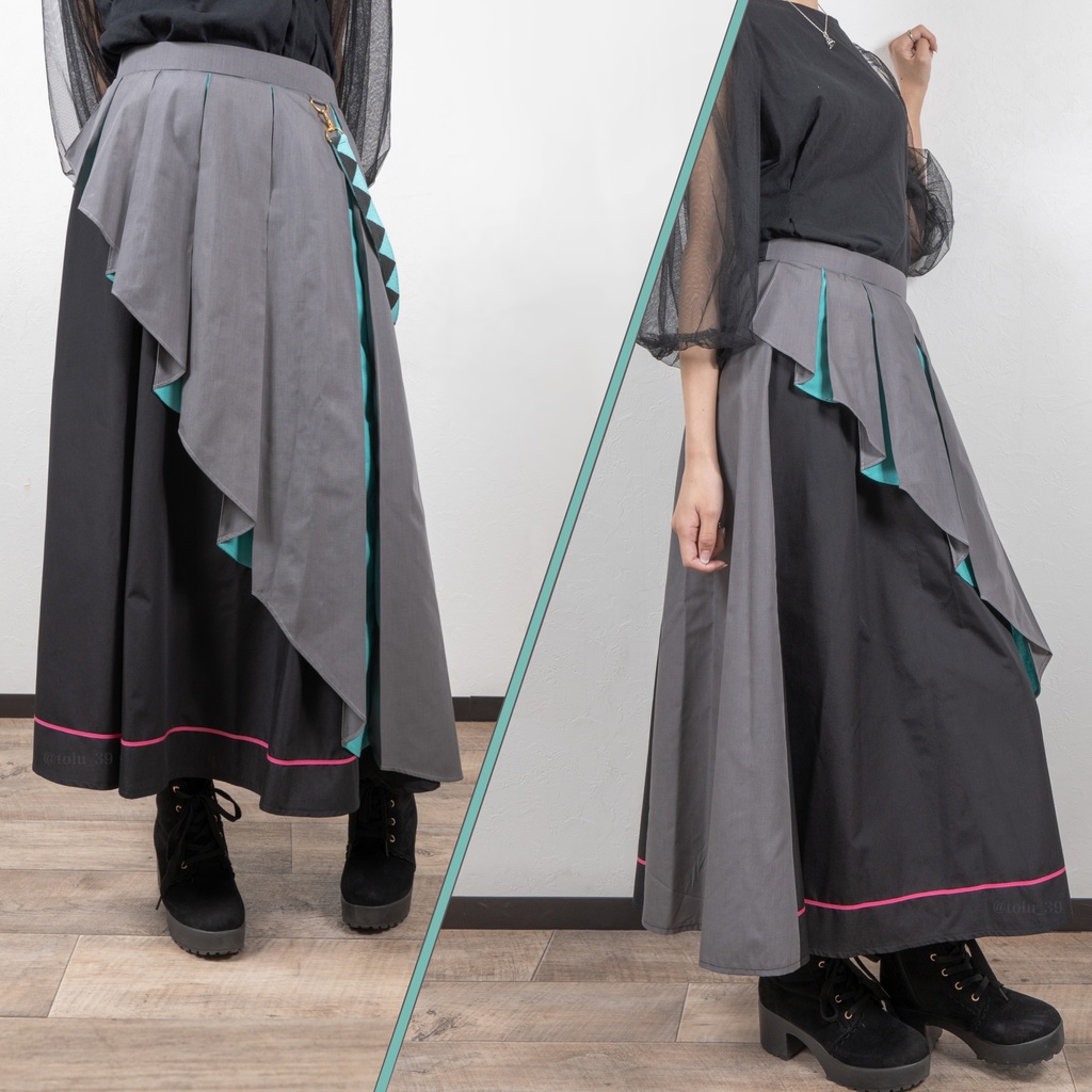 初音ミクモチーフアシンメトリースカート