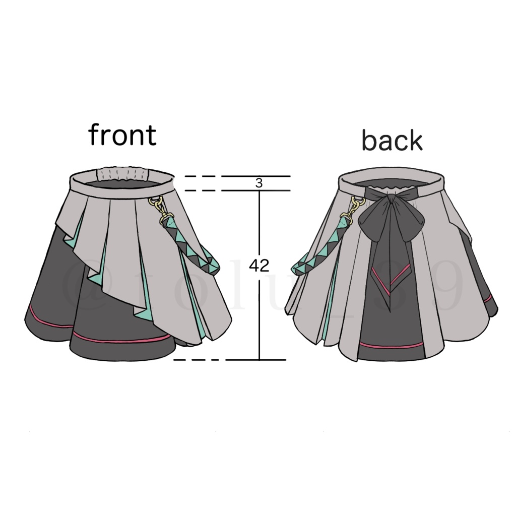 初音ミクモチーフアシンメトリースカート