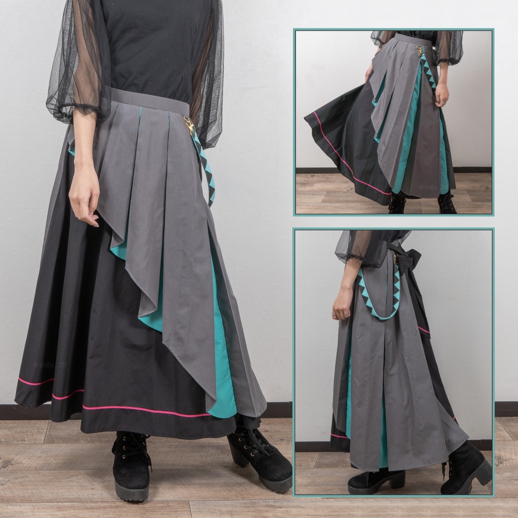 初音ミクモチーフアシンメトリースカート