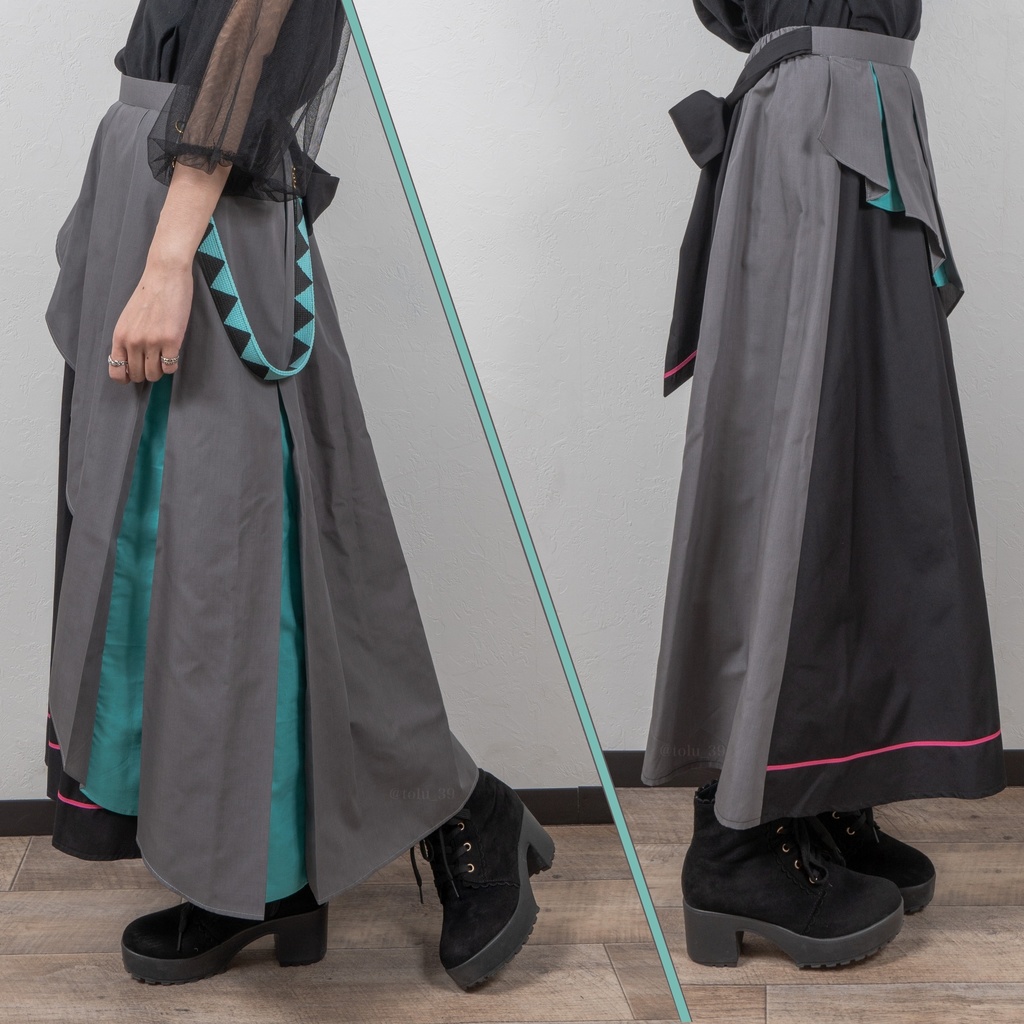 初音ミクモチーフアシンメトリースカート