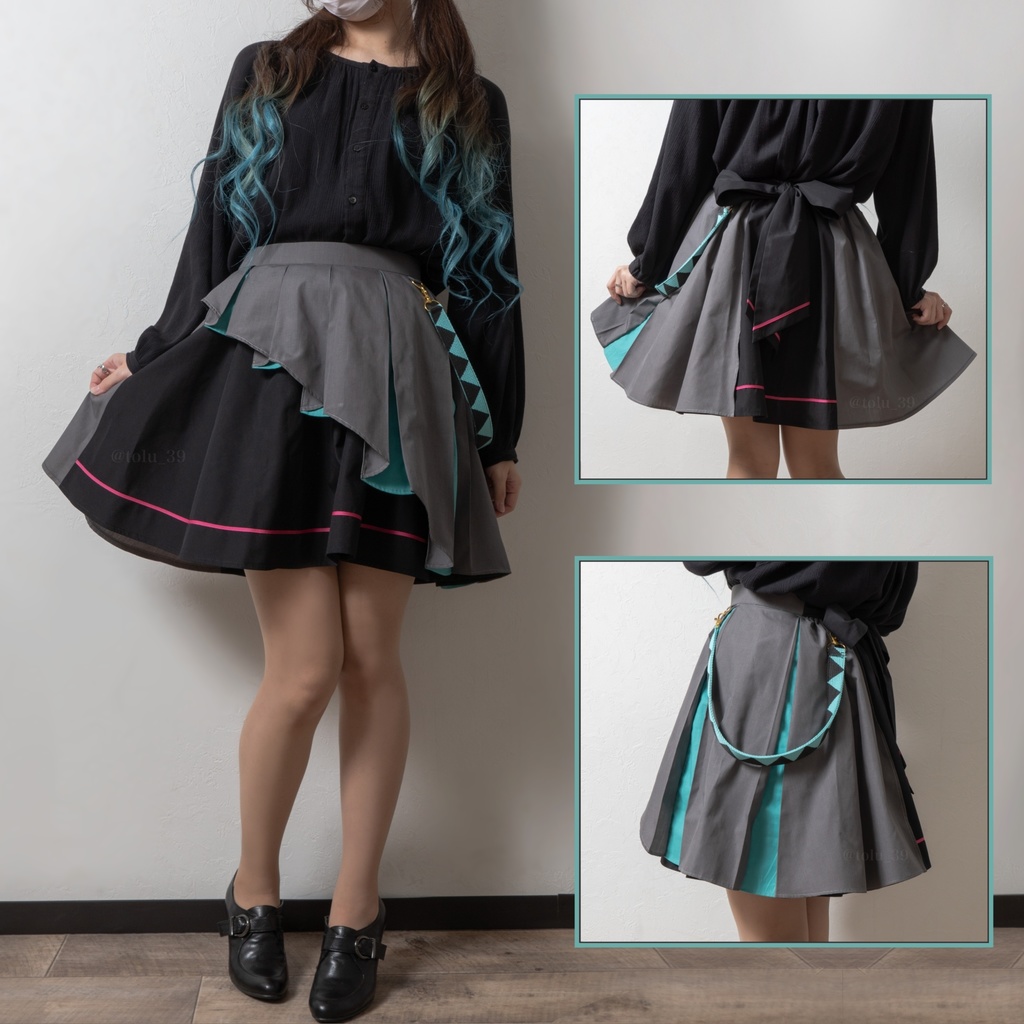 初音ミクモチーフアシンメトリースカート