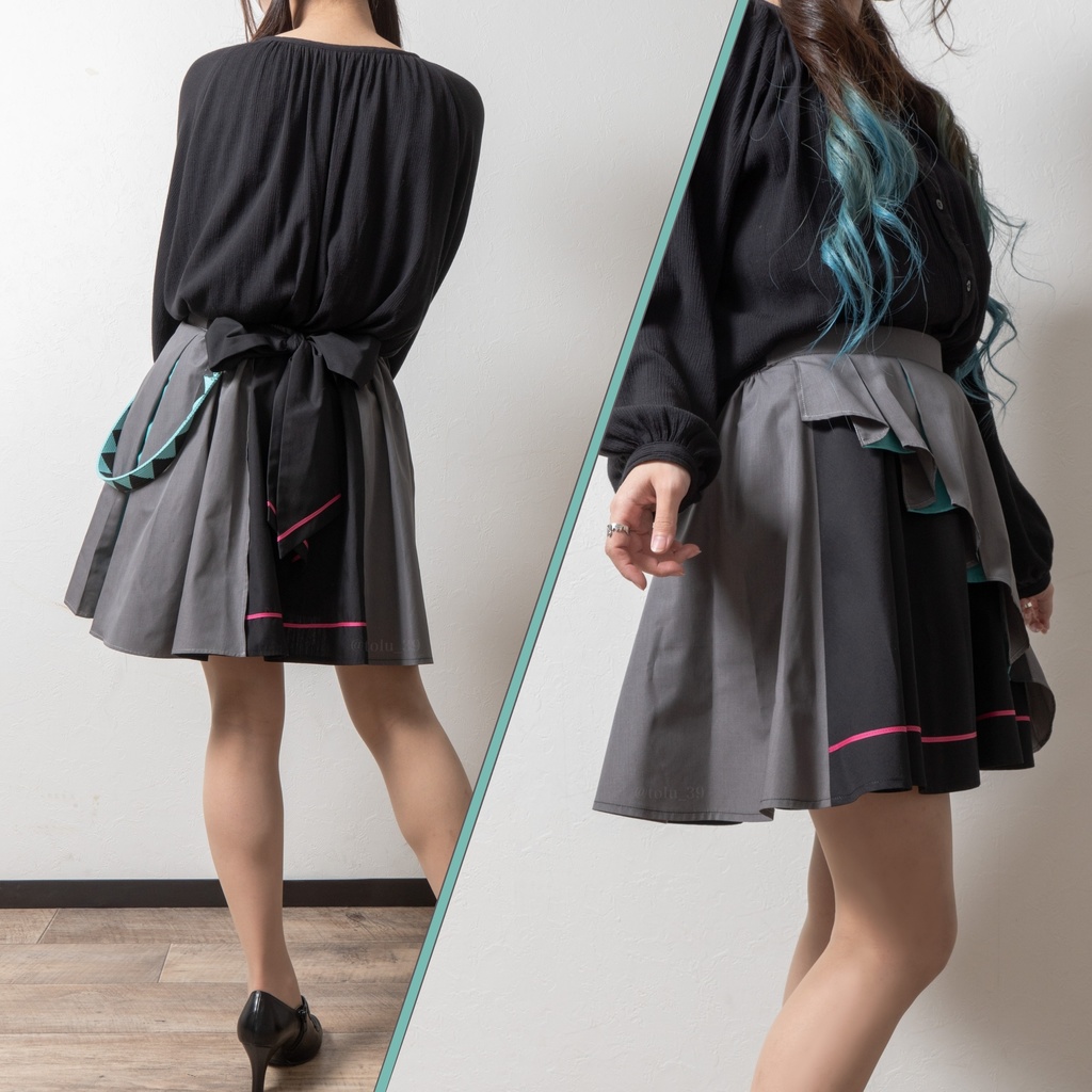 初音ミクモチーフアシンメトリースカート