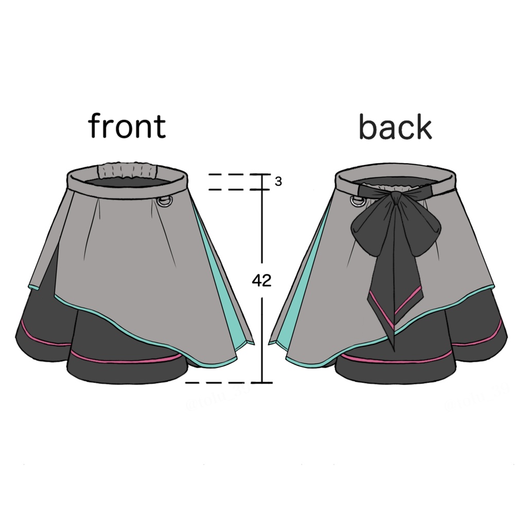 初音ミクモチーフスカートType2