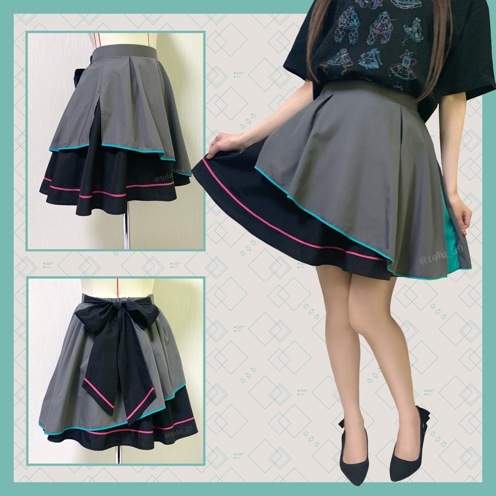 初音ミクモチーフスカートType2