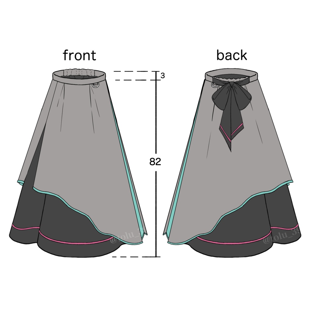 初音ミクモチーフスカートType2