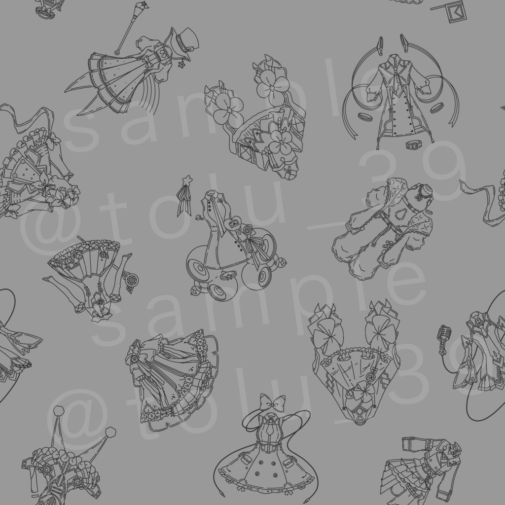 衣装柄ルームパンツ