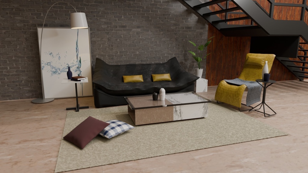 階段のあるリビング