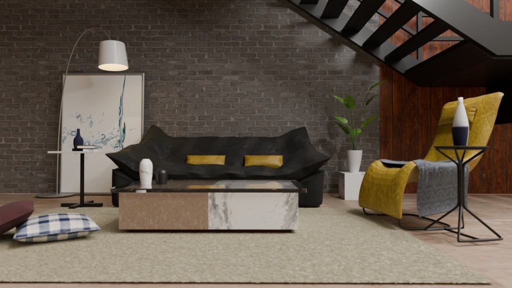 階段のあるリビング