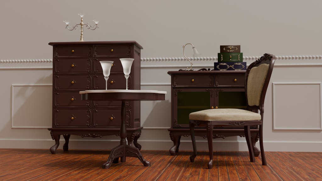 アンティーク家具のある風景