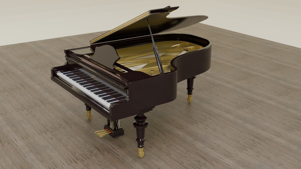 古い意匠を残すグランドピアノ