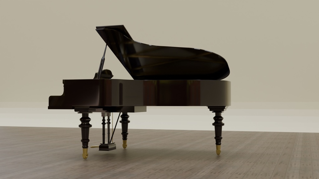 古い意匠を残すグランドピアノ