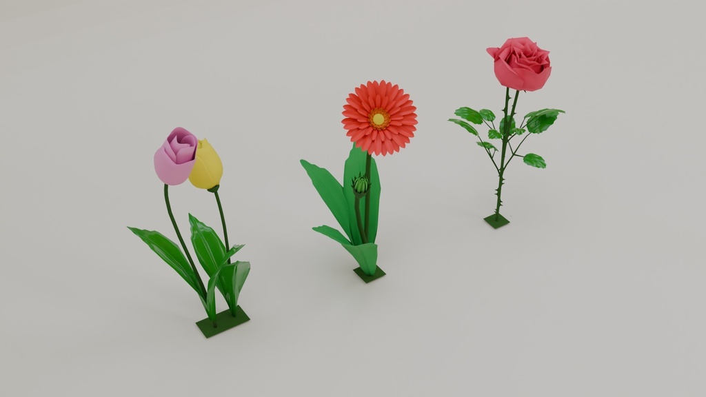 一輪挿し風植物花3種