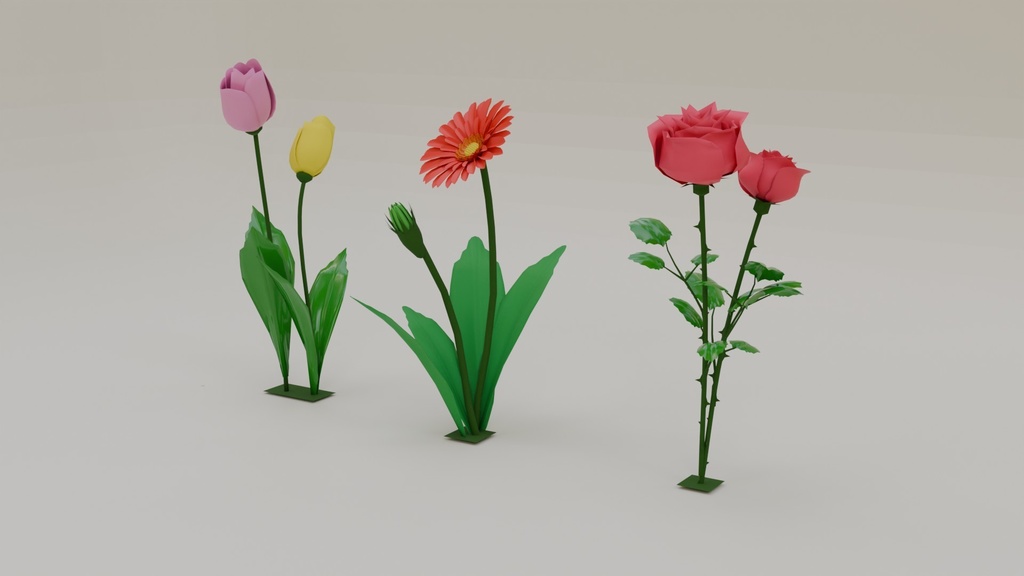 一輪挿し風植物花3種