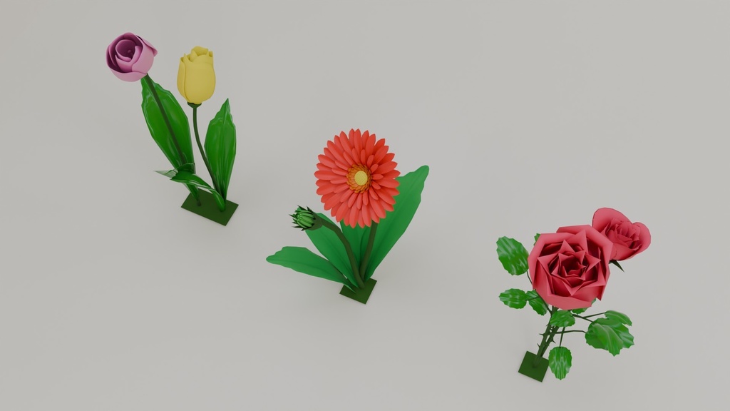 一輪挿し風植物花3種