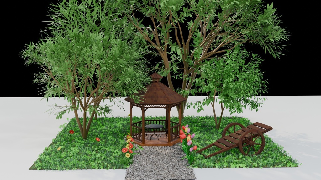 ガゼボのある風景