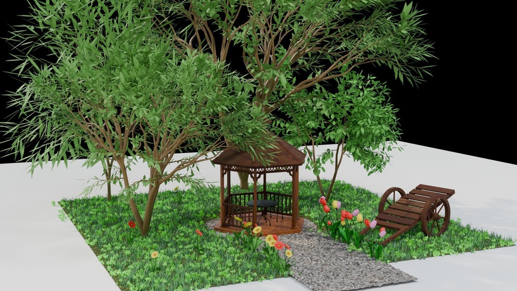 ガゼボのある風景