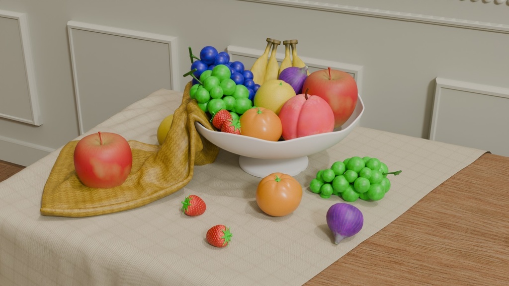 blenderを使って作った静物のある風景