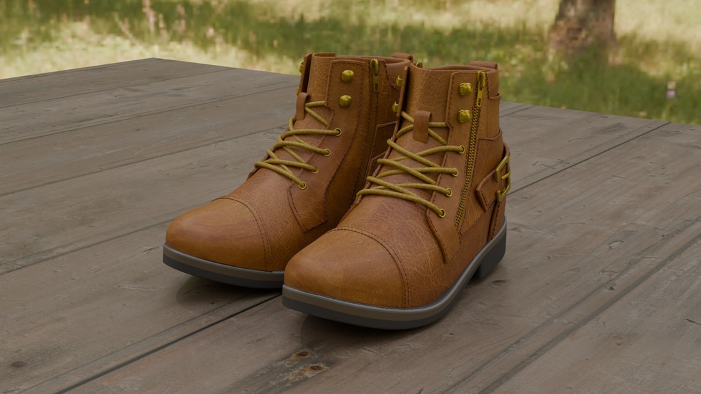 Blenderで作ったワークブーツ