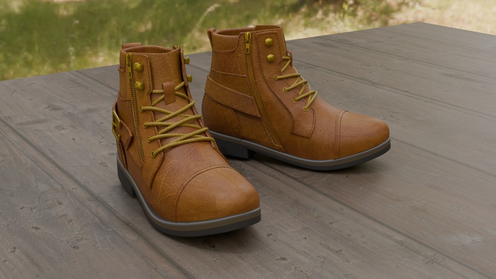 Blenderで作ったワークブーツ