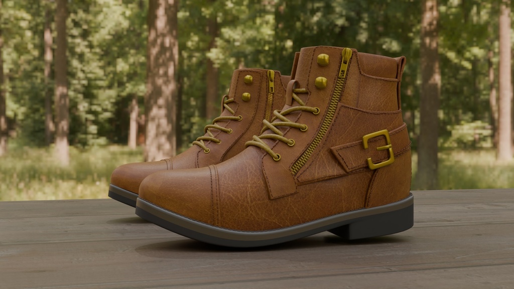 Blenderで作ったワークブーツ