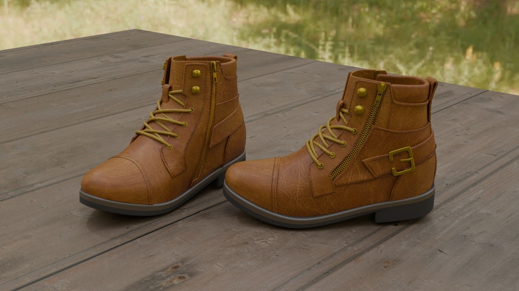 Blenderで作ったワークブーツ