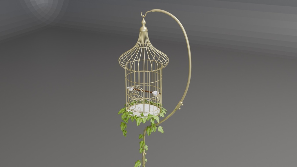Blender作ったアンティーク風鳥かご