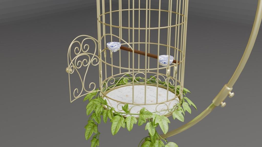 Blender作ったアンティーク風鳥かご