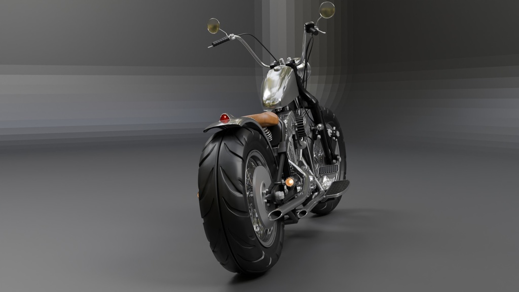 Blenderで作ったソフテイル風motorcycle