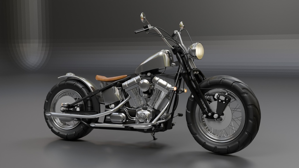 Blenderで作ったソフテイル風motorcycle