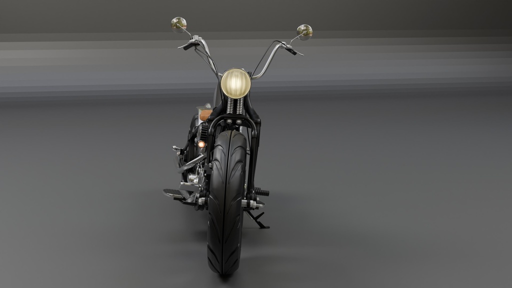 Blenderで作ったソフテイル風motorcycle