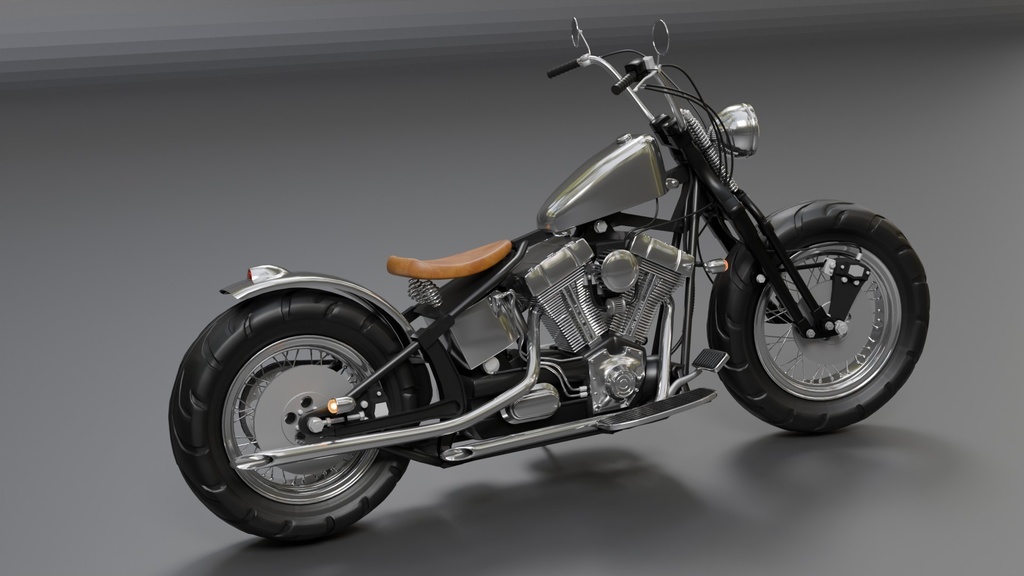 Blenderで作ったソフテイル風motorcycle