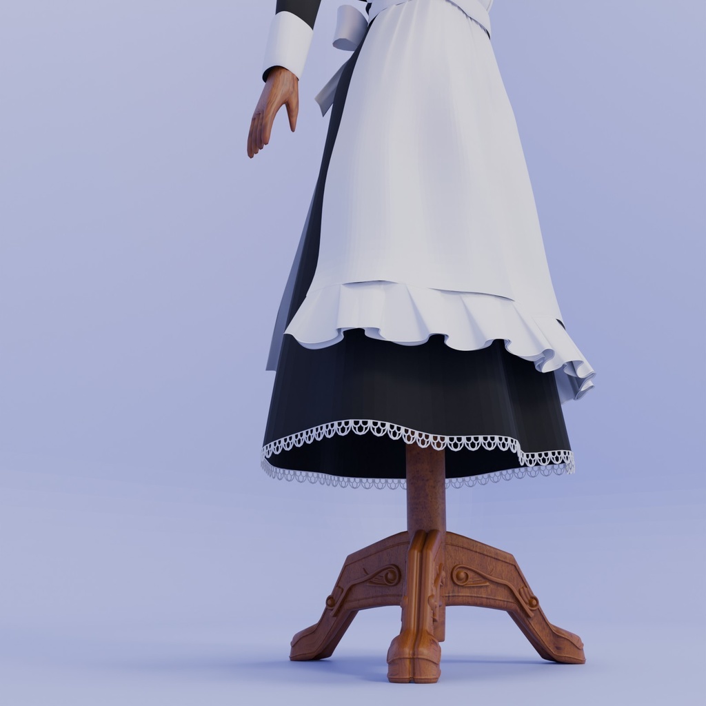 Blenderて作ったメイド服