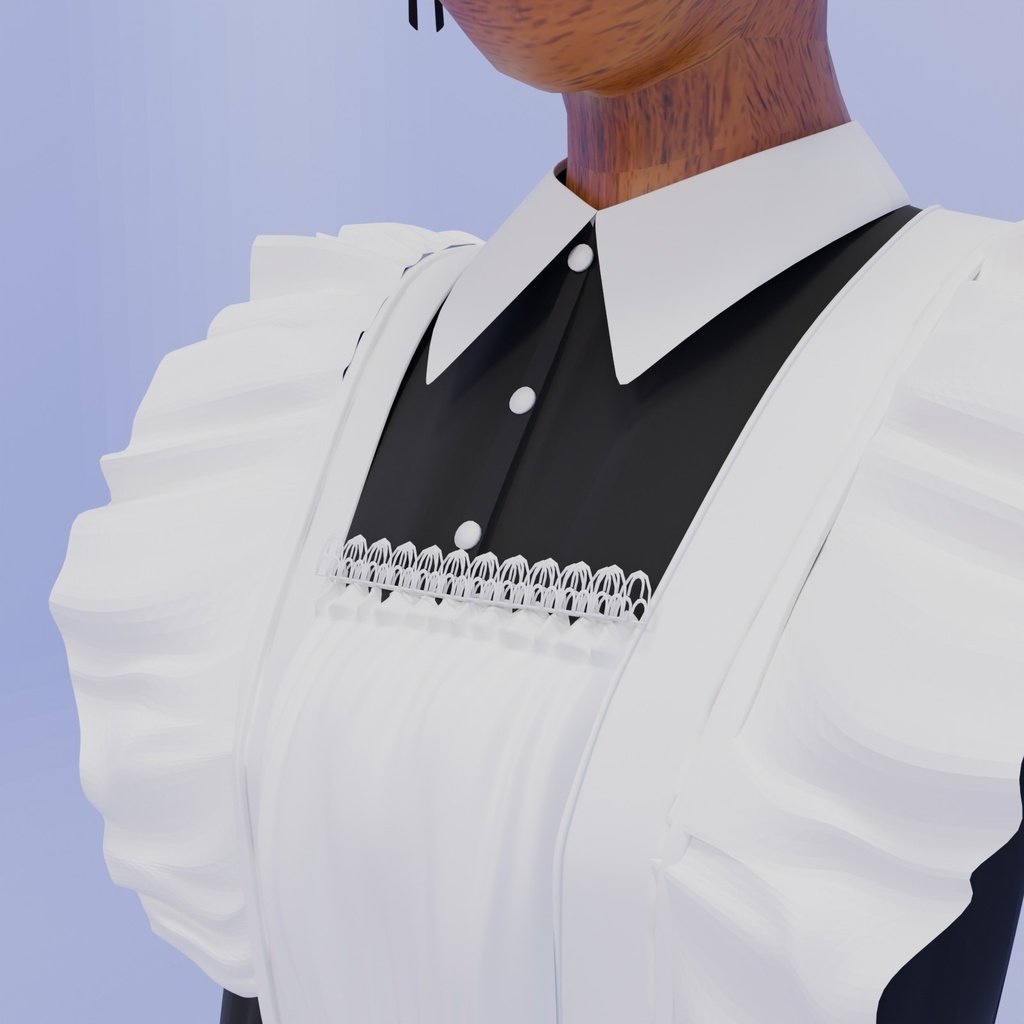 Blenderて作ったメイド服
