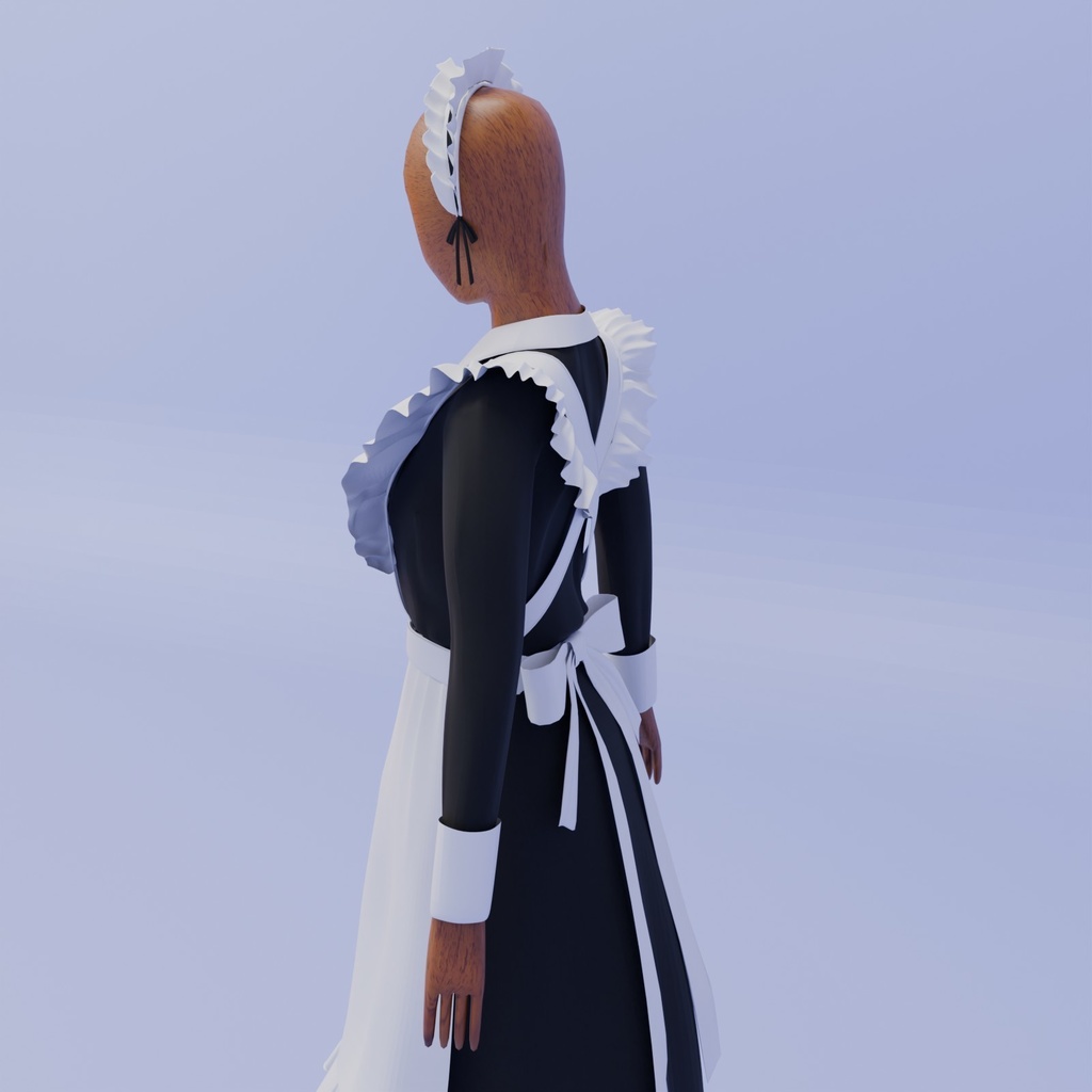 Blenderて作ったメイド服