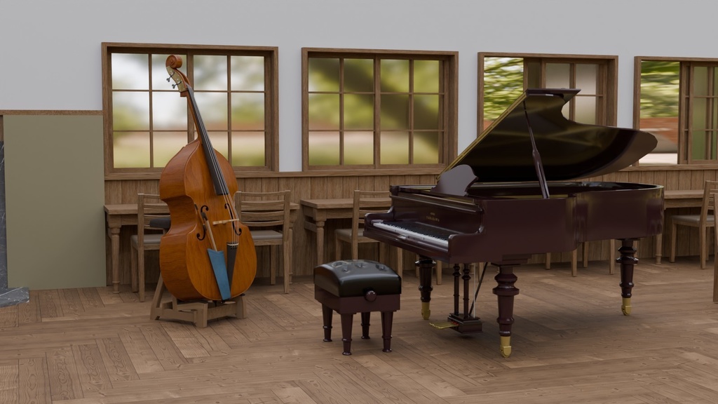 Blenderて作ったコントラバス