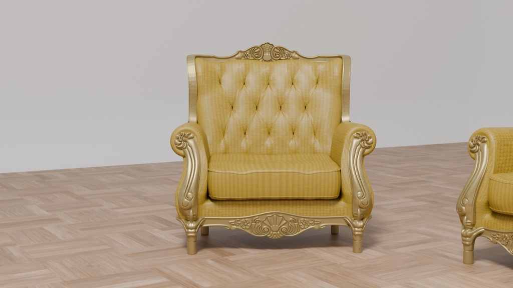 Blenderを使って作ったアンティーク調のソファセット