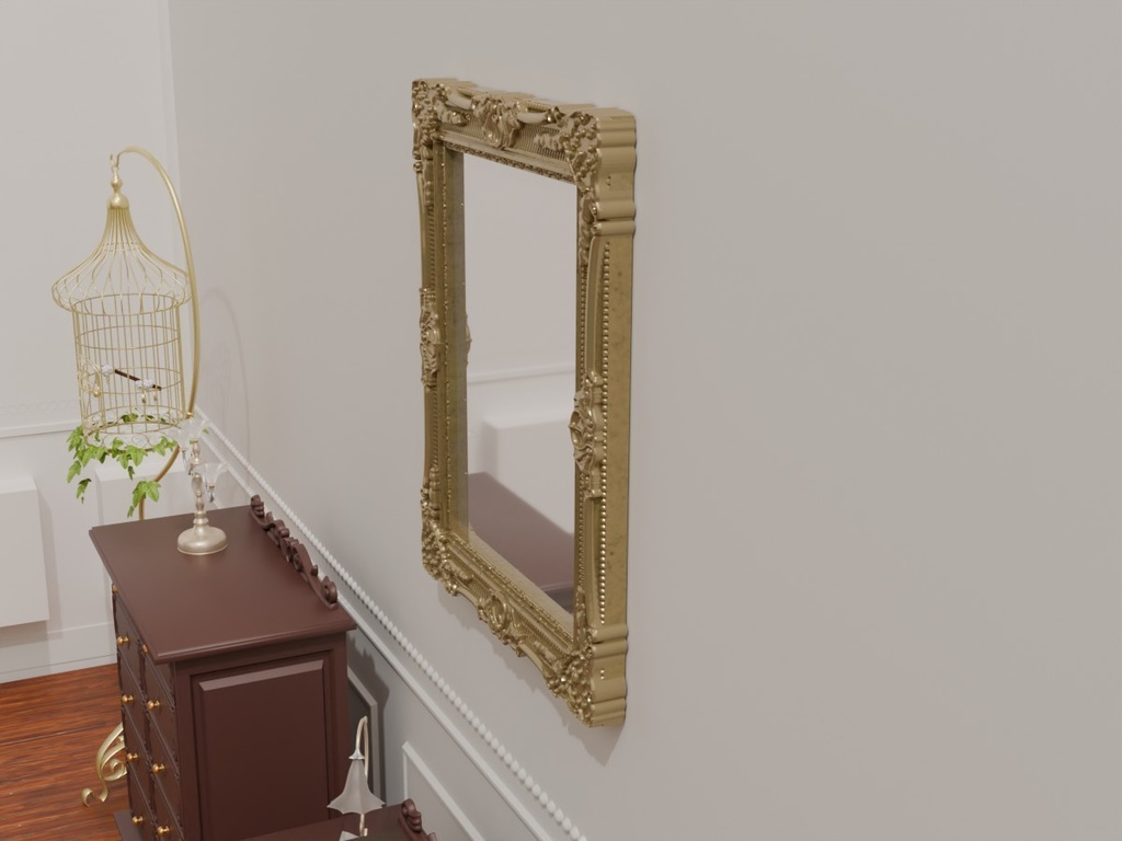 Blenderを使って作ったアンティー調のミラー